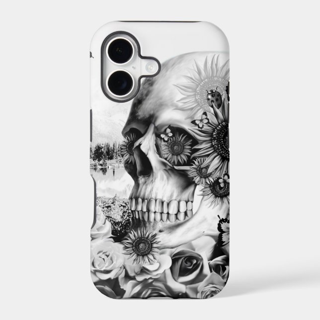 Reflection. Floral landscape skull. (Back)