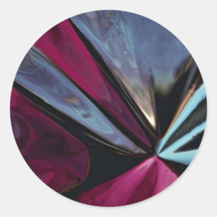 Reflection in aluminium foil classic round sticker