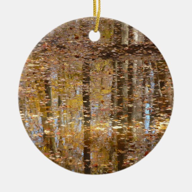 Reflection in Still Creek at Greenbelt Park Ceramic Ornament (Front)