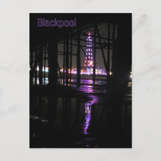 Reflection In Water of Blackpool Tower,  Postcard (Front)