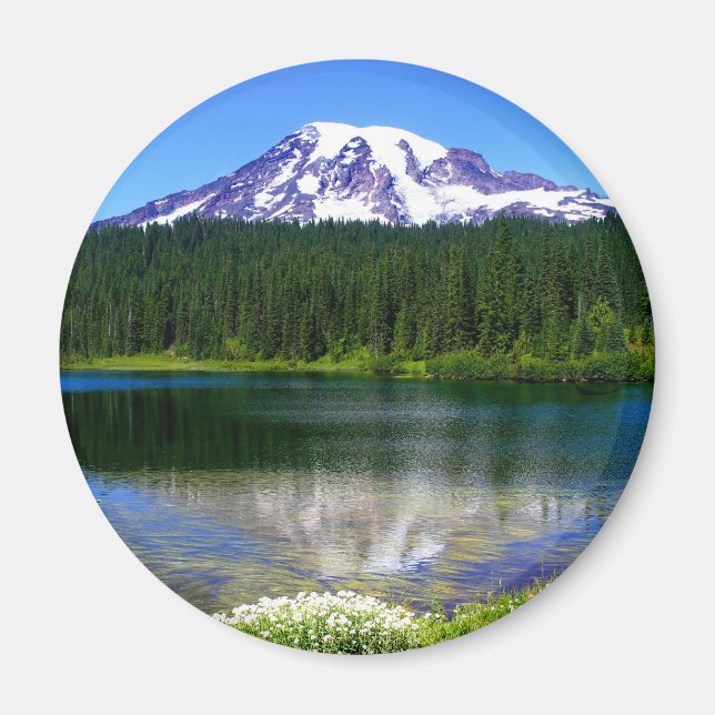 Reflection Lake, Mount Rainier, WA, USA Magnet (Front)