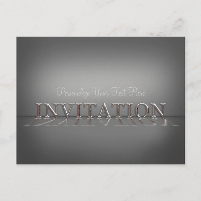 Reflection Mirror Invitation Grey (Front)