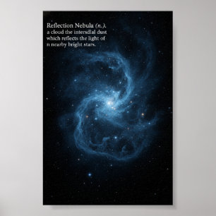 Reflection Nebula Astronomy Blue Space Galaxy  Poster