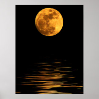 Reflection of a Full Moon Print
