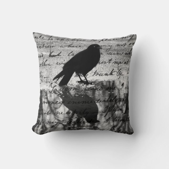 Reflection Of A Lone Crow Cushion (Front)
