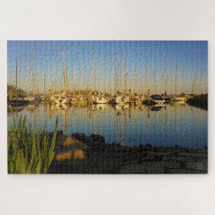 Reflection of boats in a harbor. jigsaw puzzle