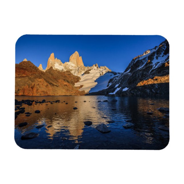 Reflection Of Fitz Roy At Sunrise Magnet (Horizontal)