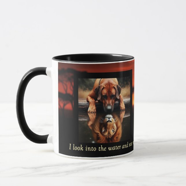Reflection of Strength Ridgeback Lion Mug  (Left)
