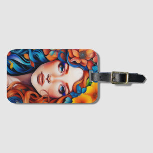 Reflection of the Soul A bold digital portrait Luggage Tag