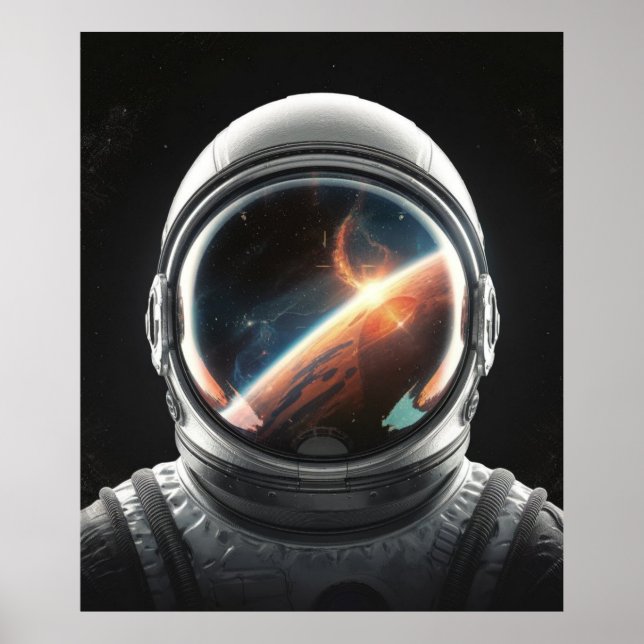 Reflection of the Universe Astronaut's Helmet Poster (Front)