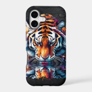 Reflection of Tiger Drinking Water
