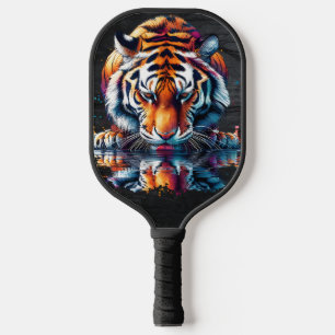 Reflection of Tiger Drinking Water Pickleball Paddle