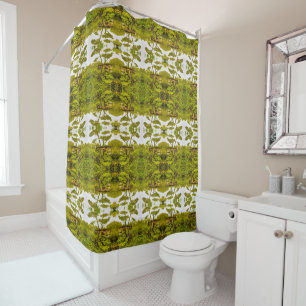 Reflection of trees in a pond medium pattern shower curtain