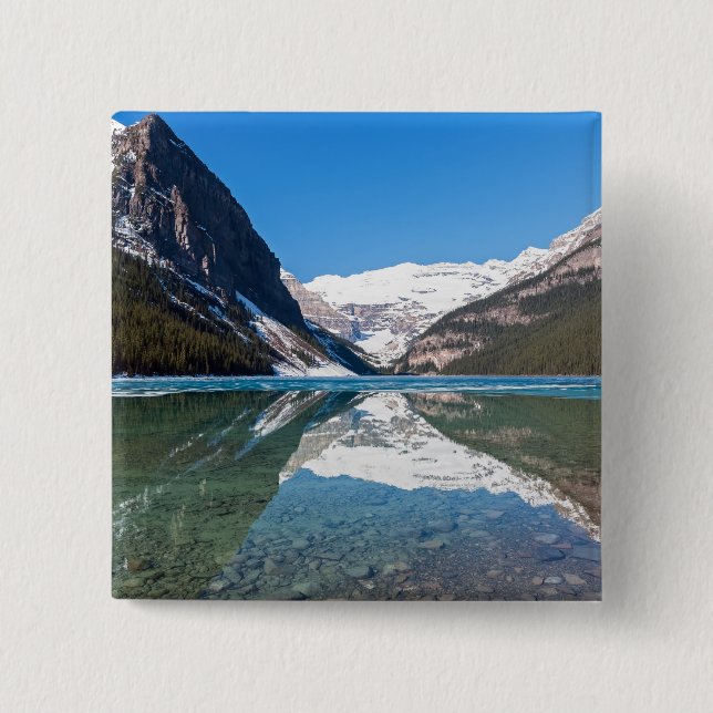Reflection on Lake Louise - Banff NP, Canada 15 Cm Square Badge (Front)