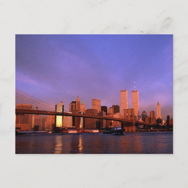 Reflection PC Twin Towers World Trade Centre NYC Postcard (Front)