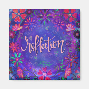 Reflection Purple Pretty Floral Trendy Inspiring Magnet