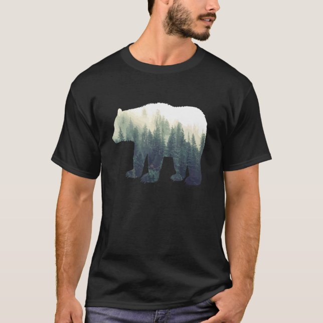 Reflection Wildlife Nature Animal Bear Outdoor For T-Shirt (Front)