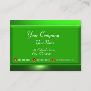 REFLECTIONS 2 EMERALD  monogram white green Business Card