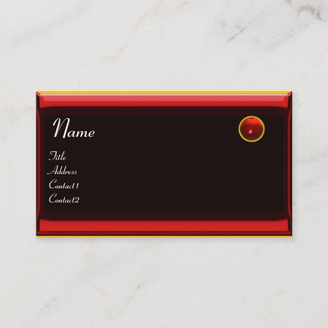 REFLECTIONS 2 RUBY monogram  black red yellow pink Business Card (Front)