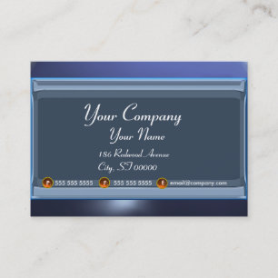 REFLECTIONS 2 TOPAZ monogram white black blue Business Card
