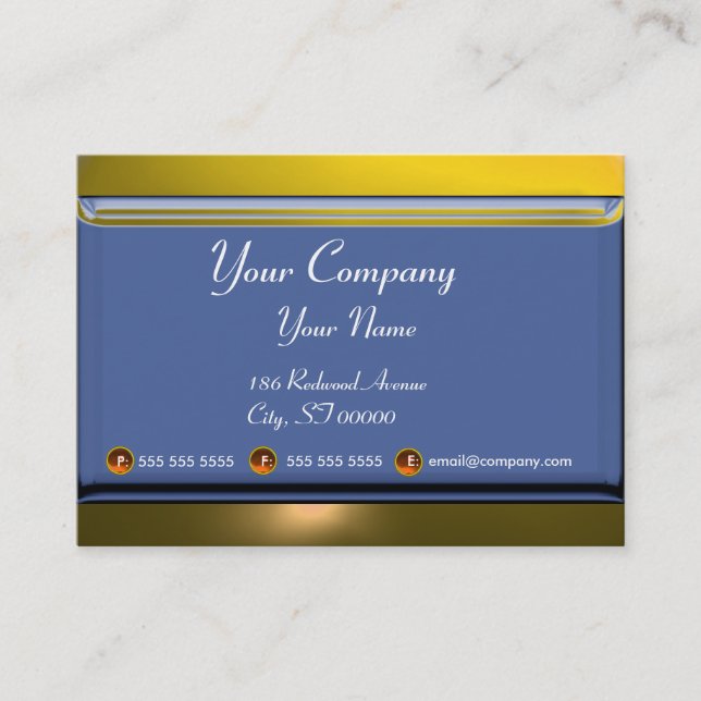 REFLECTIONS 2 TOPAZ monogram white blue yellow Business Card (Front)