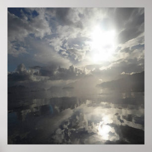 Reflections After The Storm - Abstract Seascape Poster