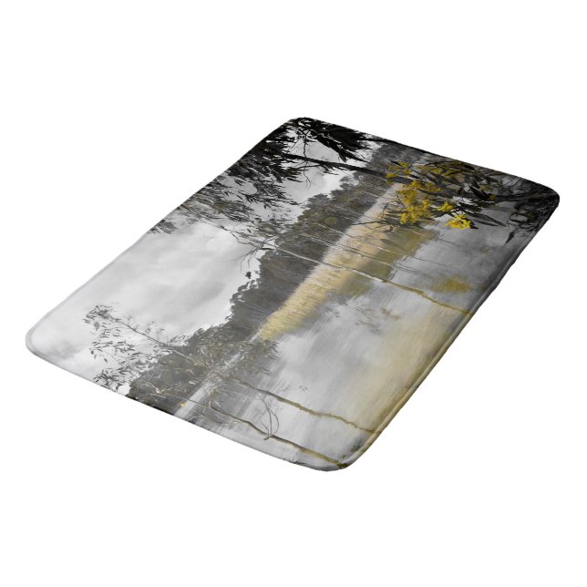 Reflections Beneath Grey Skies Bath Mat (Angled)