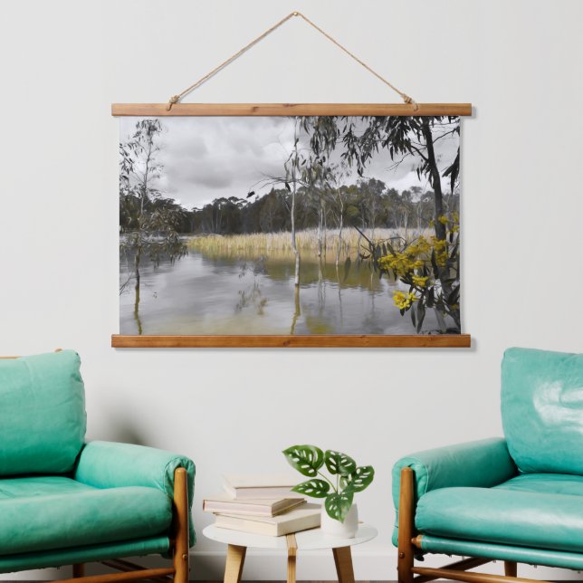 Reflections Beneath Grey Skies  Hanging Tapestry (Living Room)