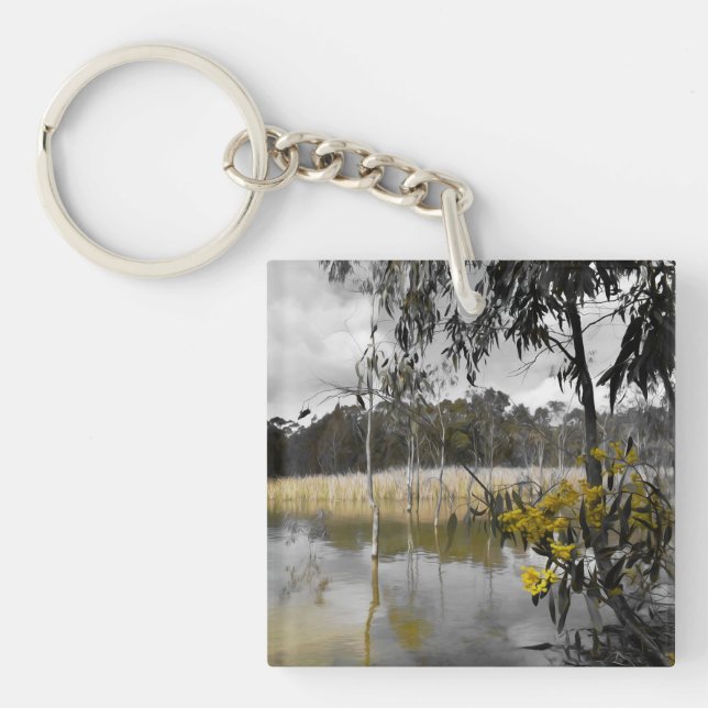 Reflections Beneath Grey Skies Key Ring (Front)