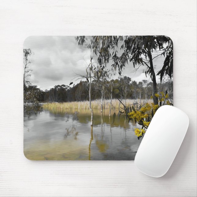 Reflections Beneath Grey Skies Mouse Pad (With Mouse)