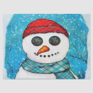 Reflections Christmas Snowman Folk Art LARGE BAGS Tissue Paper