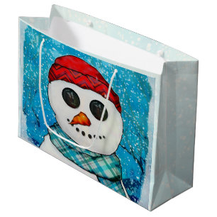 Reflections Christmas Snowman WIDE ONLY Large Gift Bag