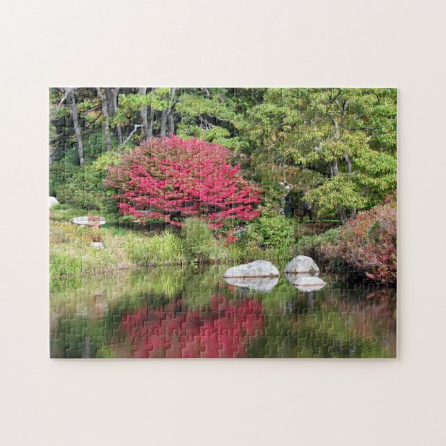 Reflections in The Azael Garden - New England Jigsaw Puzzle (Horizontal)