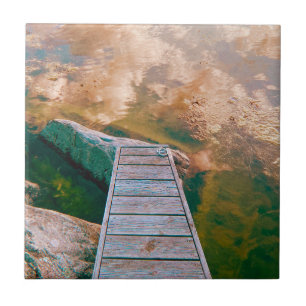 Reflections in the swedish archipelago ceramic tile