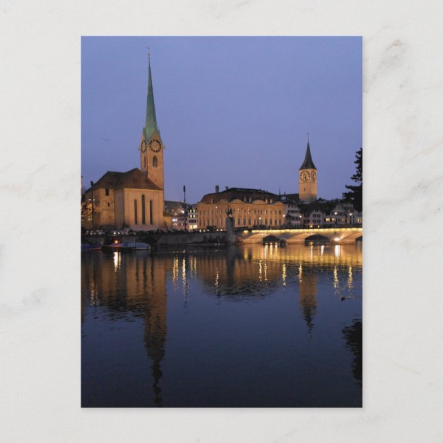 Reflections in Zurich, Switzerland Postcard (Front)