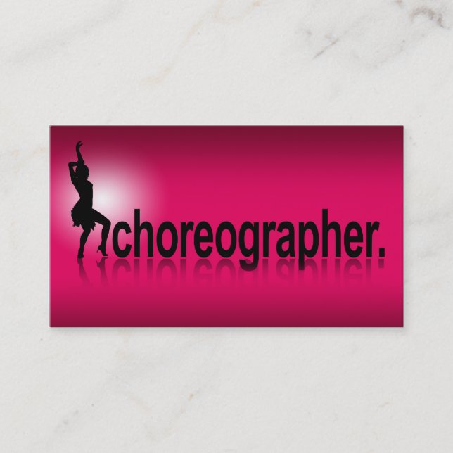 Reflections Modern Icon Choreographer | fuschia Business Card (Front)