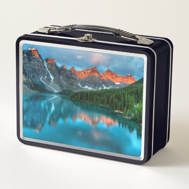 Reflections Moraine Lake Banff National Park Metal Lunch Box (Front)