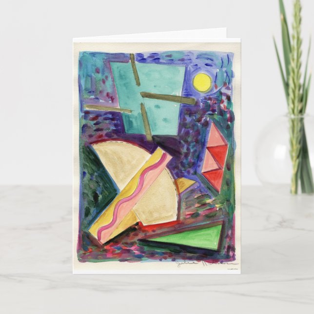 "Reflections of a Space Primitive" watercolor. Card (Front)