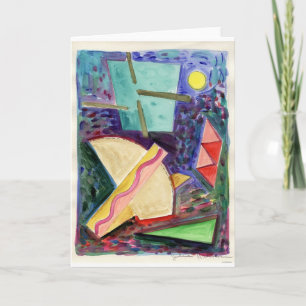 "Reflections of a Space Primitive" watercolor. Card