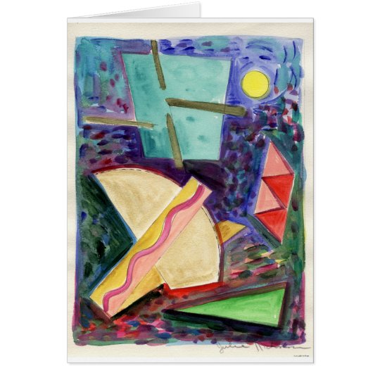 "Reflections of a Space Primitive" watercolor. Card