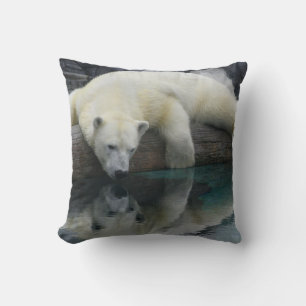 Reflections of a White Polar Bear Cushion