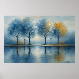 Reflections of Blue and Gold Poster