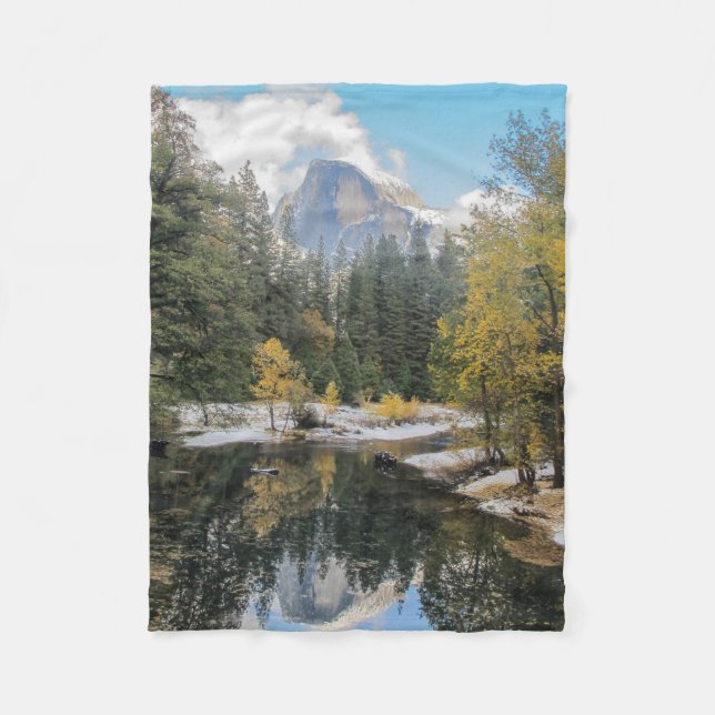 Reflections of Half Dome Fleece Blanket (Front)