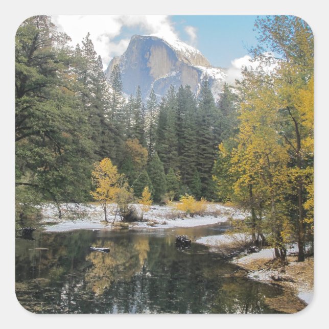 Reflections Of Half Dome Square Sticker (Front)