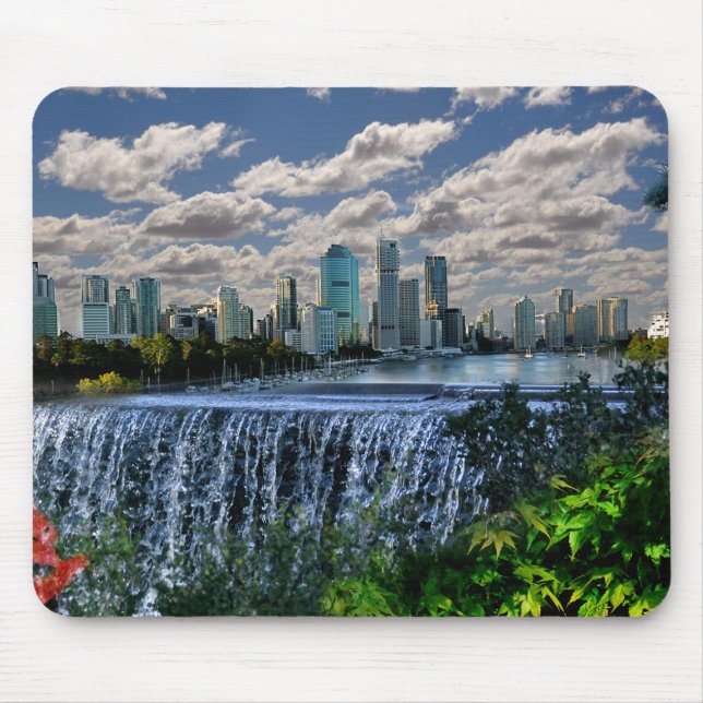 REFLECTIONS OF OZ  Brisbane River Waterfalls Mouse Pad (Front)
