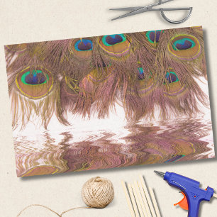 Reflections Of Peacock Feathers Tissue Paper