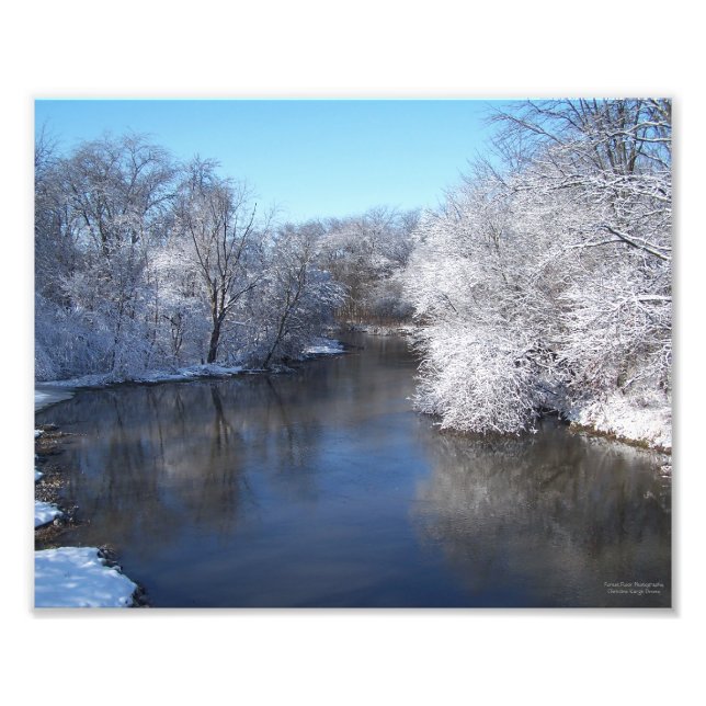 Reflections of Snow on the River Photo Print (Front)