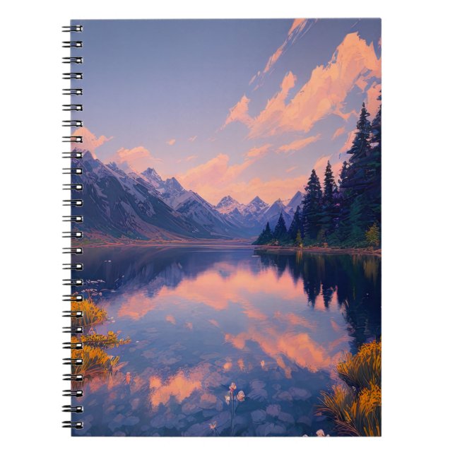 Reflections of the Peaceful Mountain Lake Notebook (Front)
