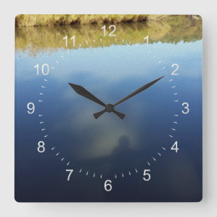 Reflections on lake square wall clock
