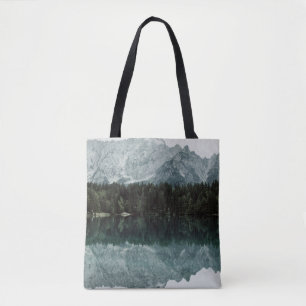 REFLECTIONS ON TREES ON LAKE TOTE BAG